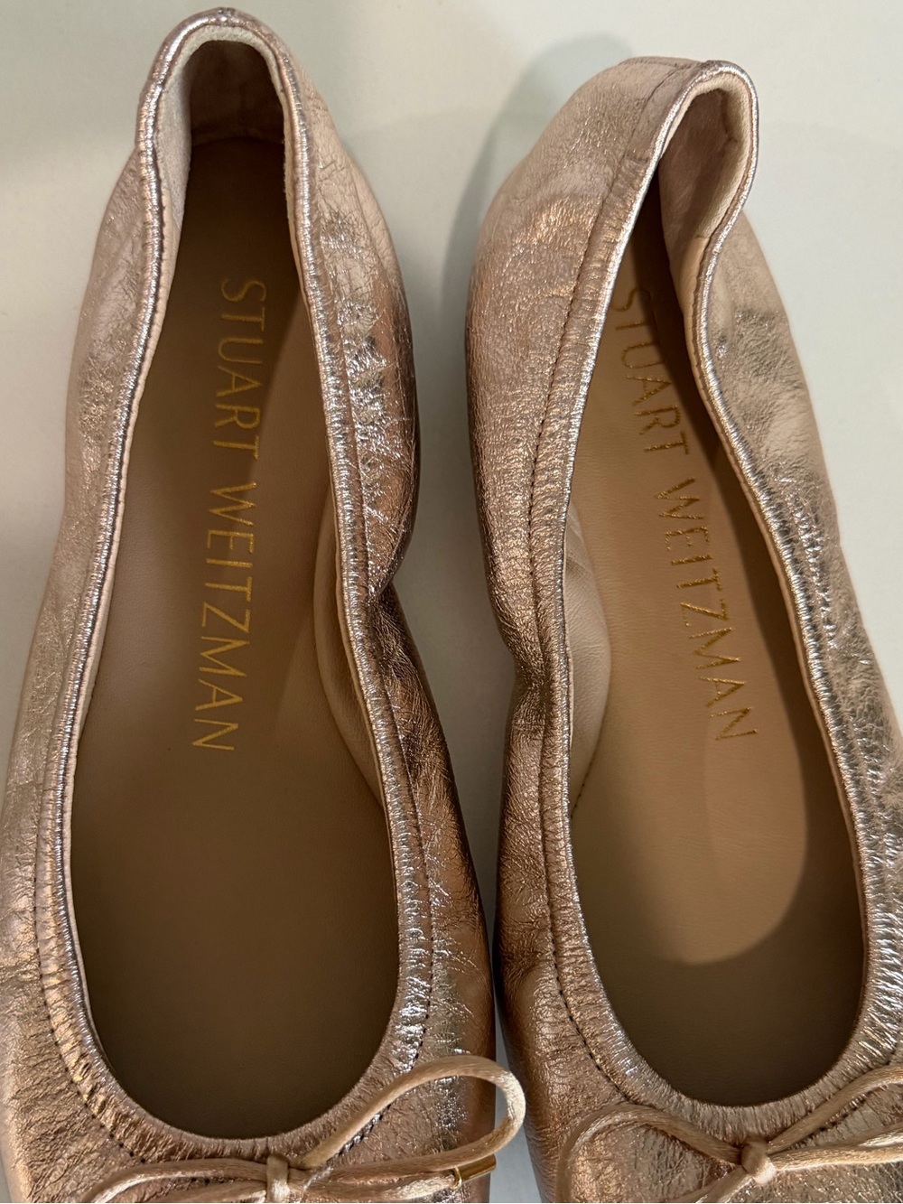 Stuart Weitzman Ballet Flats Metallic Rose Gold - Picture 9 of 11